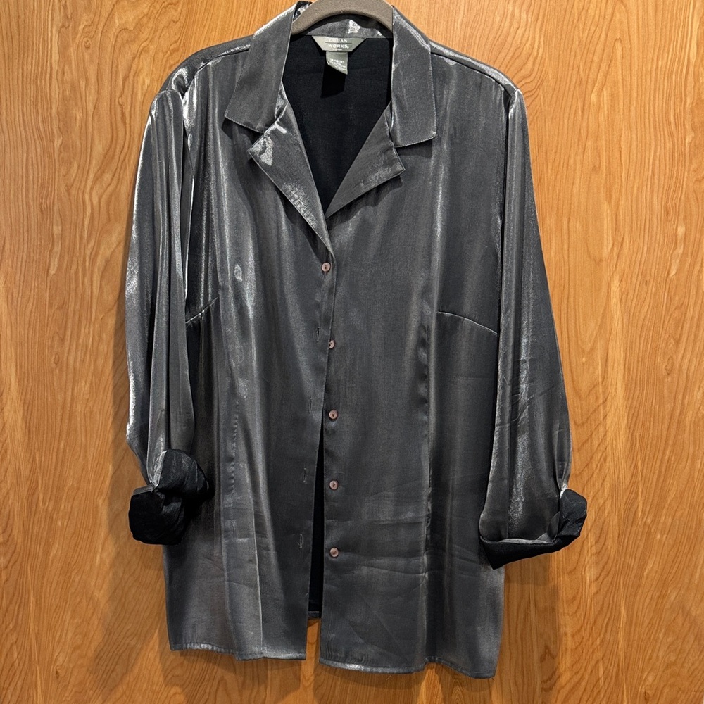 Elegant Silver/Gray Women's Blouse
